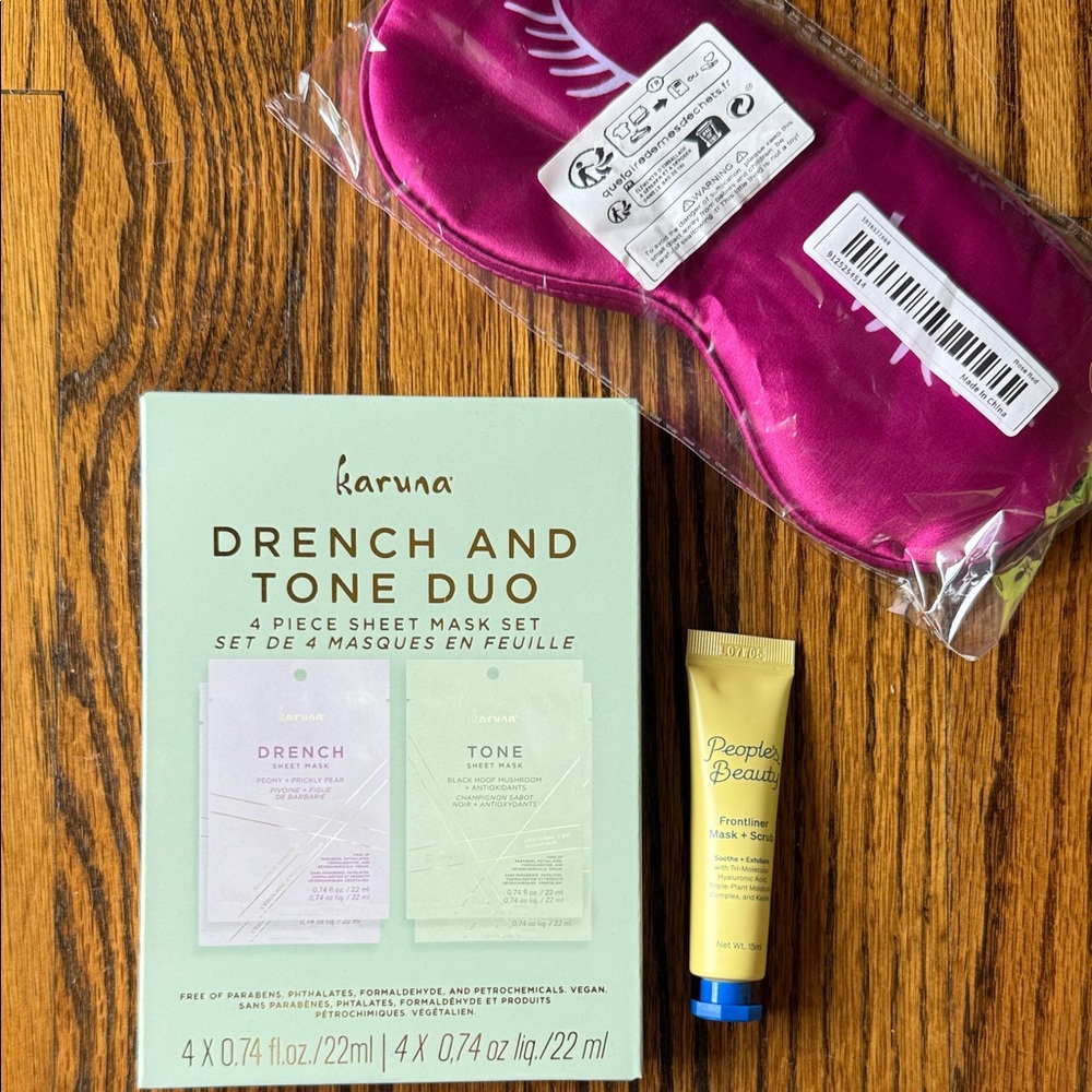 Karuna Drench and Tone Duo and People’s Beauty Mask/Scrub w/ FREE Sleep Mask